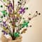 Glitzhome® 21" Lighted Mardi Gras Fleur-de-Lis & Berry Table Tree